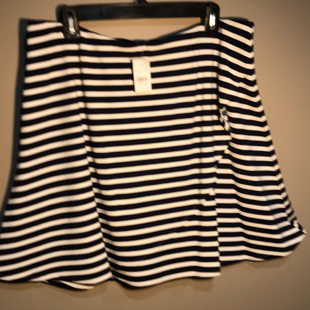 LOFT Stripe Navy/White Wrap Look Skirt
